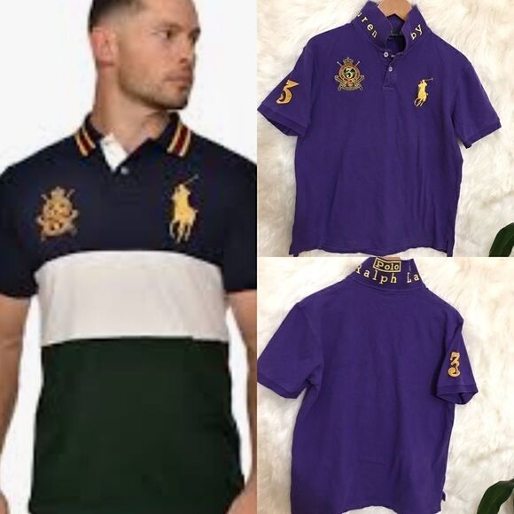 Rare Vintage Polo Ralph Lauren Logo pop collar top